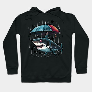 Shark Rainy Day With Umbrella Hoodie